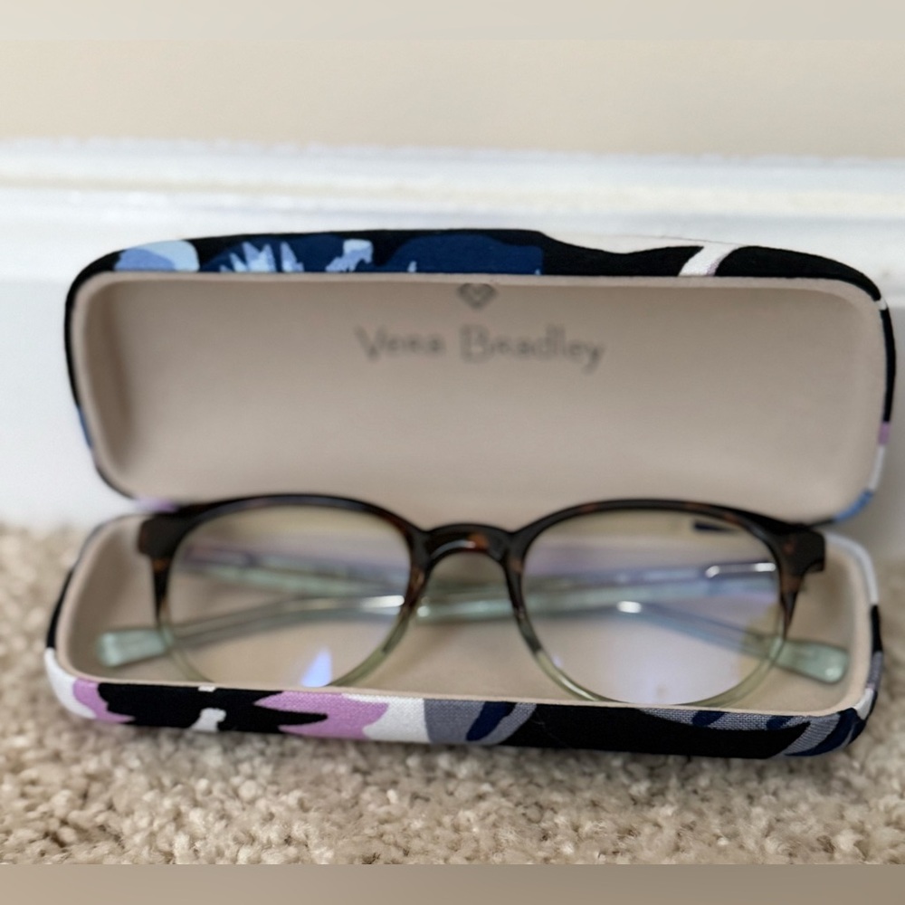 Vera Bradley Tortoise Readers Eyeglasses with Floral Case